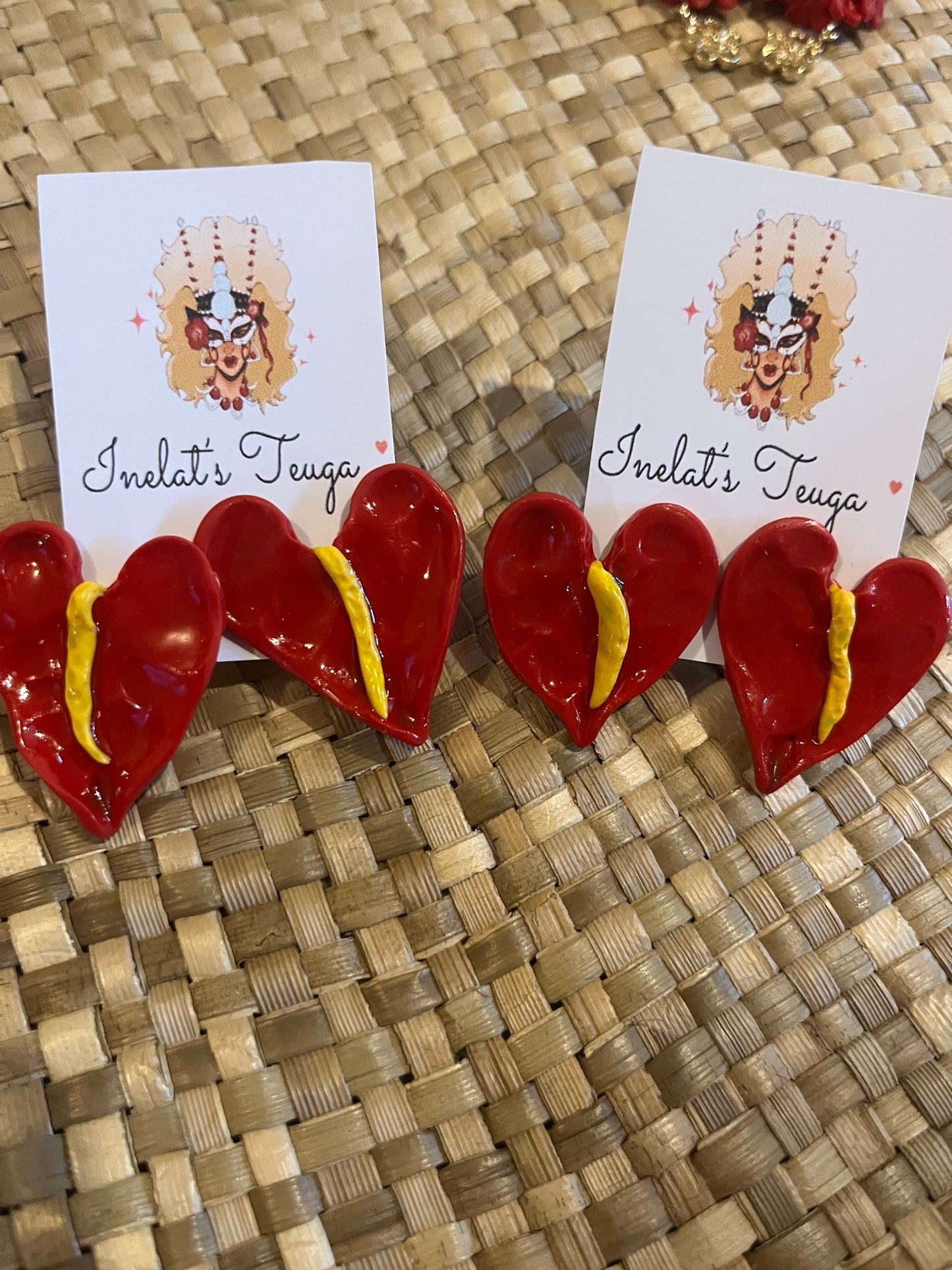 Anthurium stud & hoop earrings