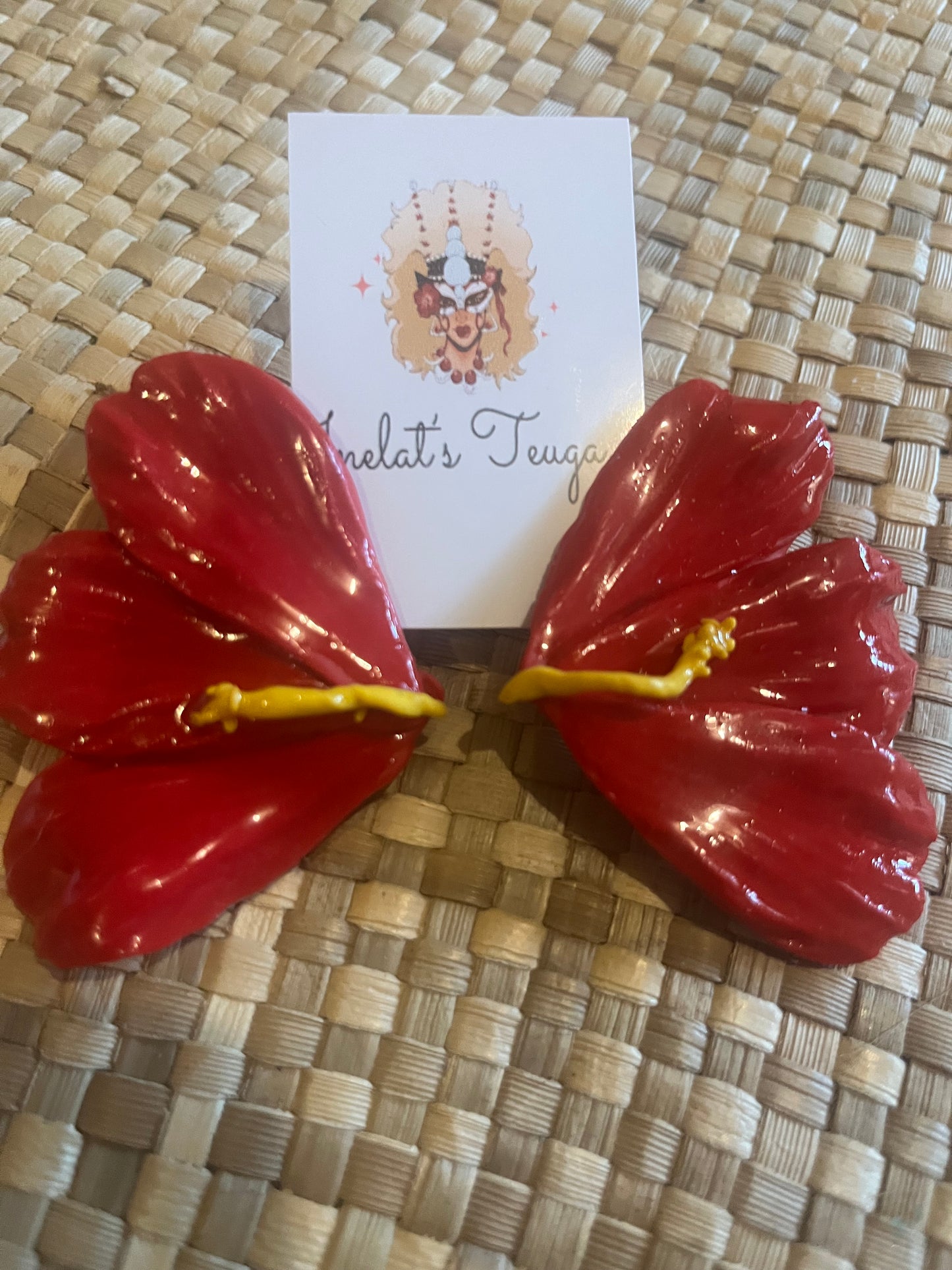 Hibiscus petal earrings