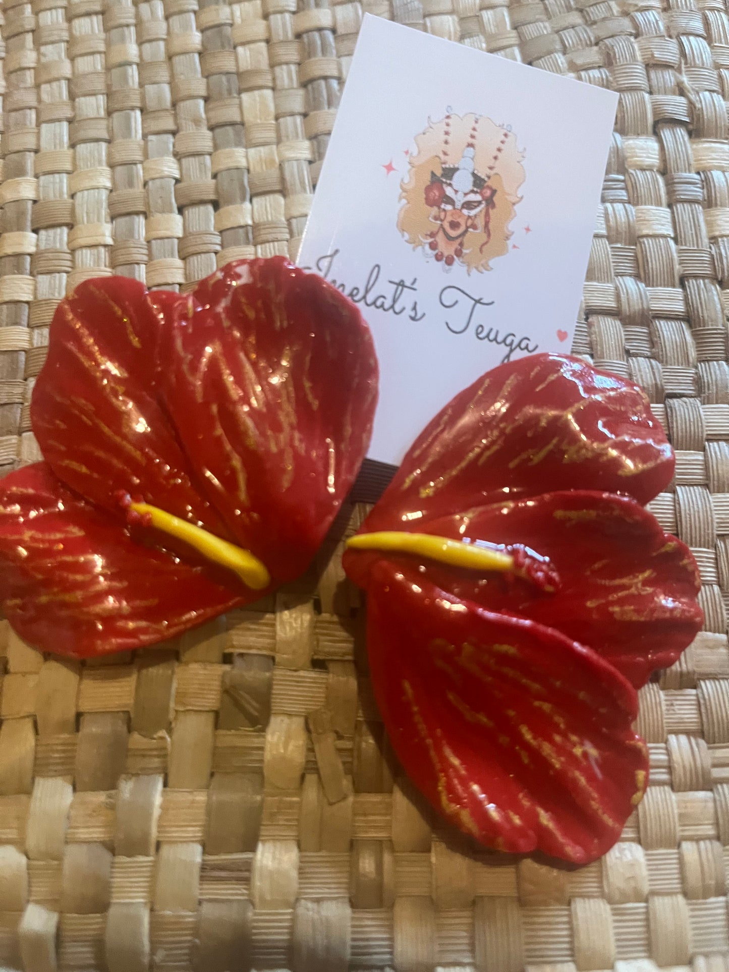 Hibiscus petal earrings