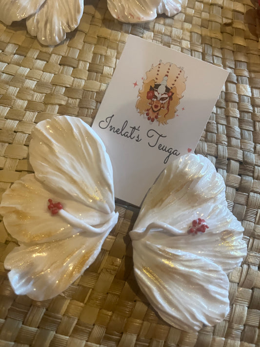 Hibiscus petal earrings