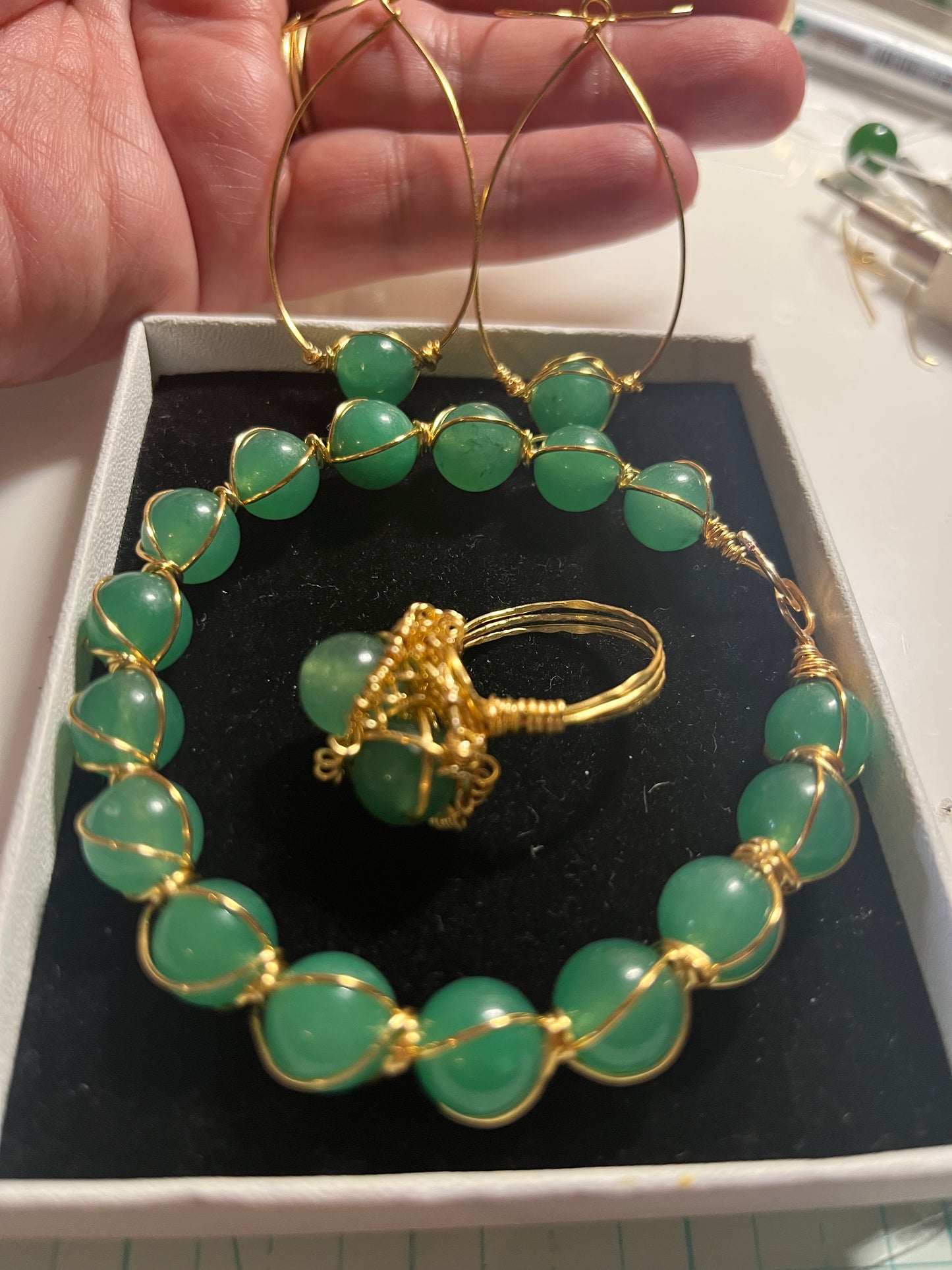 wire wrap jewelry: bracelet $35 sets $65