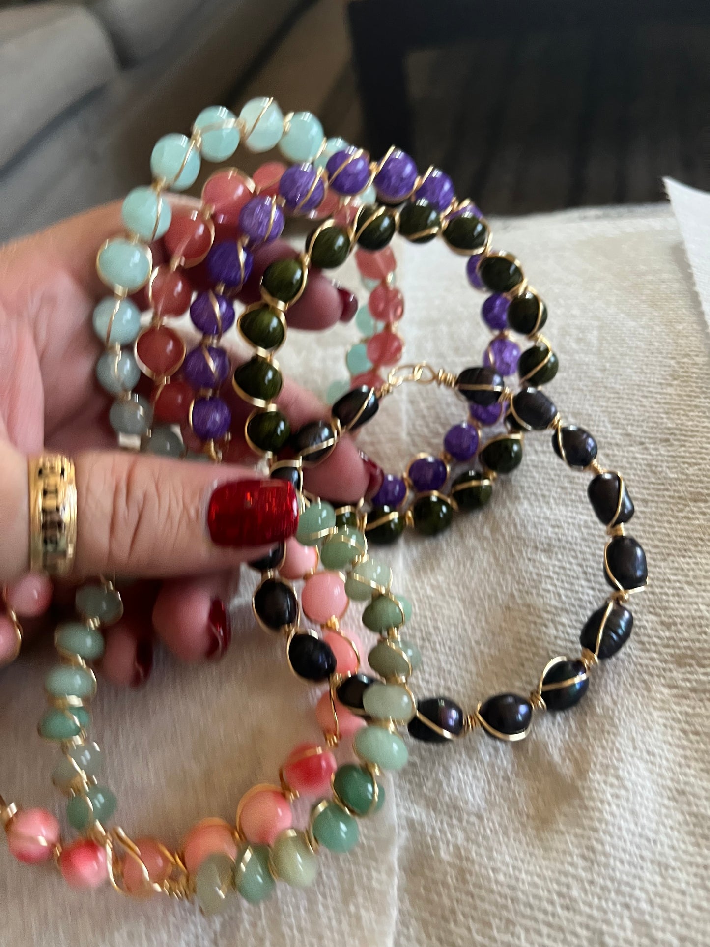 wire wrap jewelry: bracelet $35 sets $65