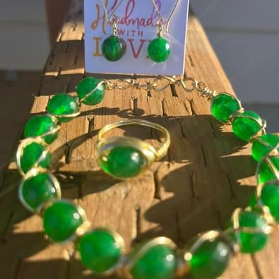 wire wrap jewelry: bracelet $35 sets $65