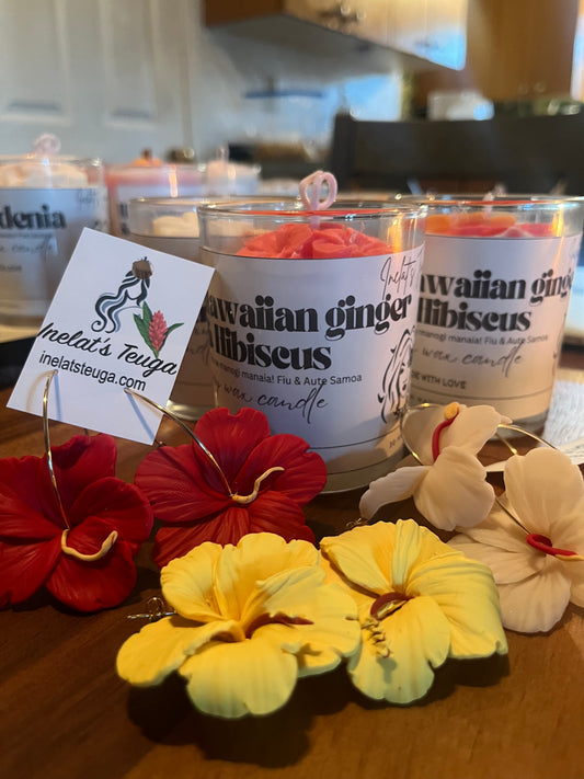 Hawaiian ginger & hibiscus scented candle
